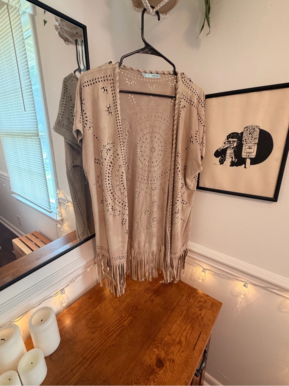 Maurices Tan Open-Front Cardigan